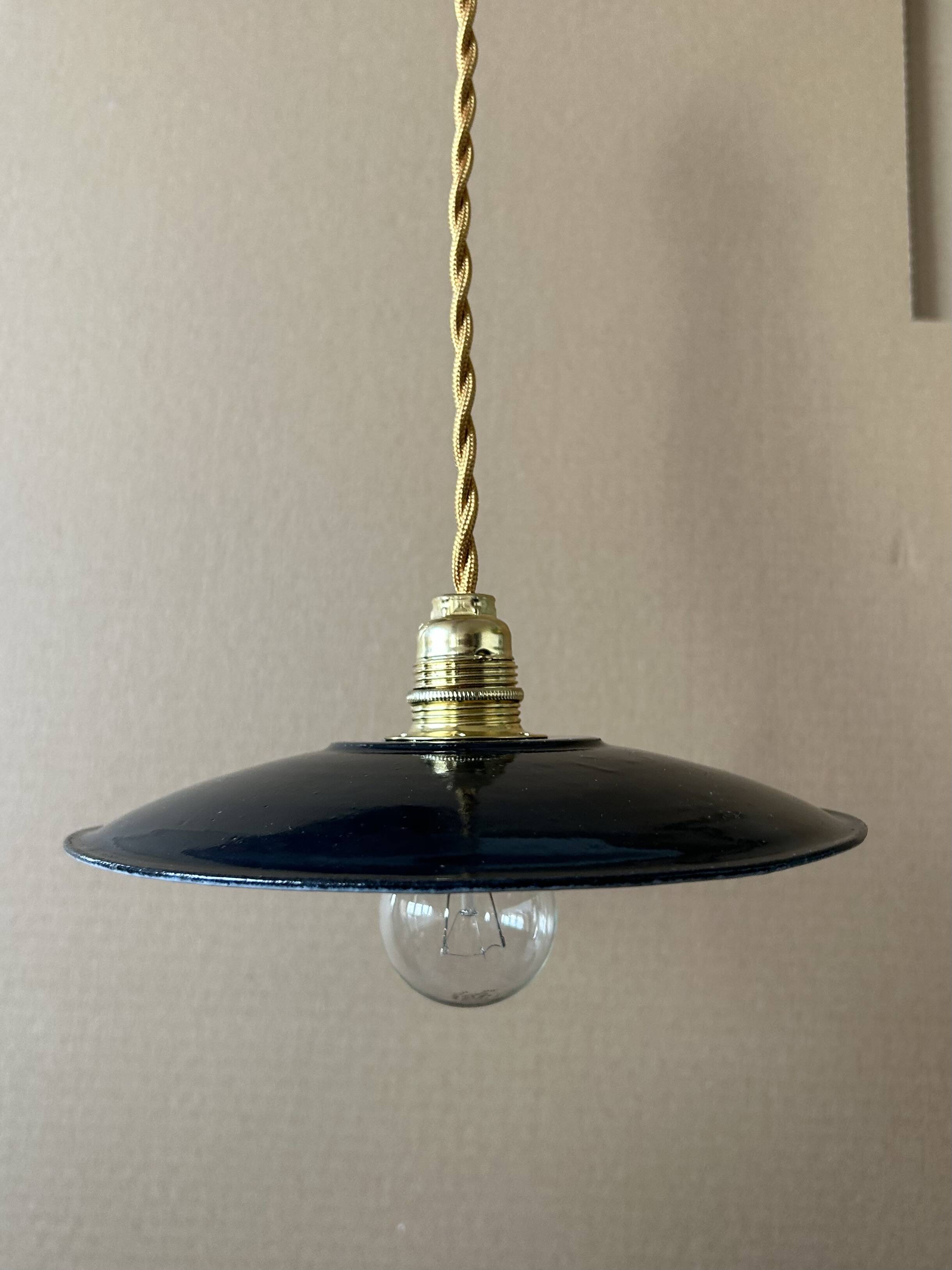 Old black industrial suspension D19.5cm