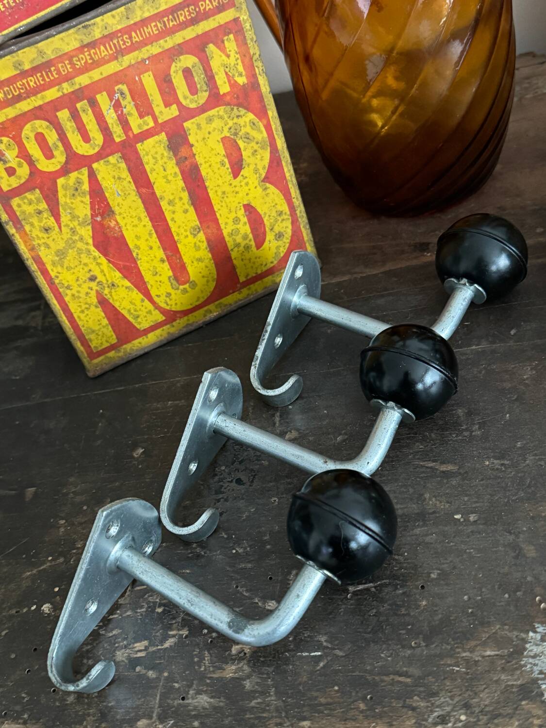 Old Bakelite ball wall hooks