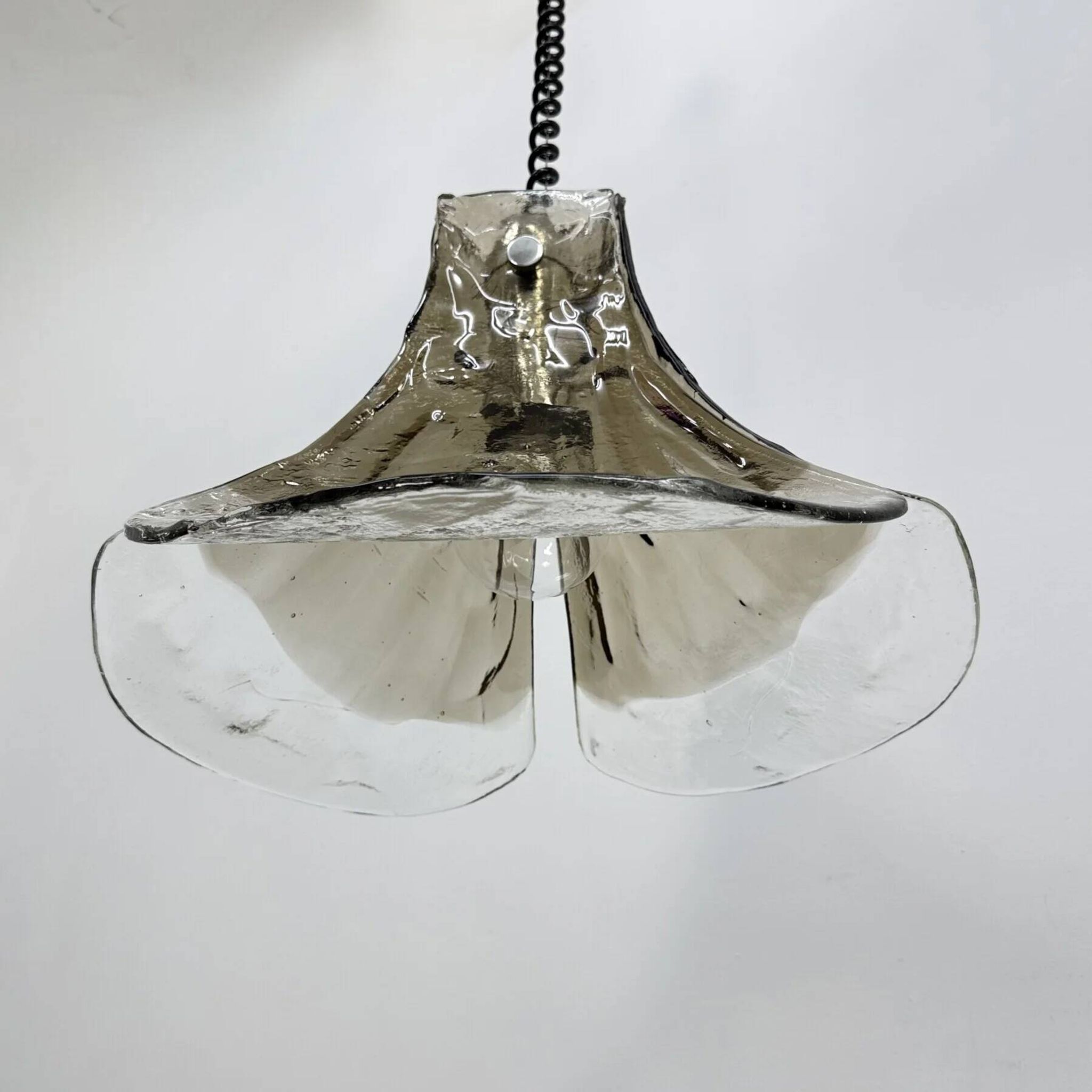 Murano glass flower pendant lamp by Carlo Nason for Mazzega, 1970s