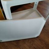 Vintage white bar cart by Alberto Rosselli for Kartell, 1970s Italy