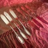 6 Marie-Antoinette Fish Knives - Christofle, Silver-Plated Metal