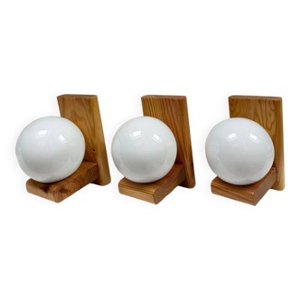 Three pine wall lights from the 80s