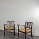 Pair of brutalist spool chairs