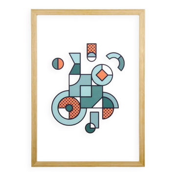Illustration - Abstract geometric graphic colorful A3 poster numbered #001