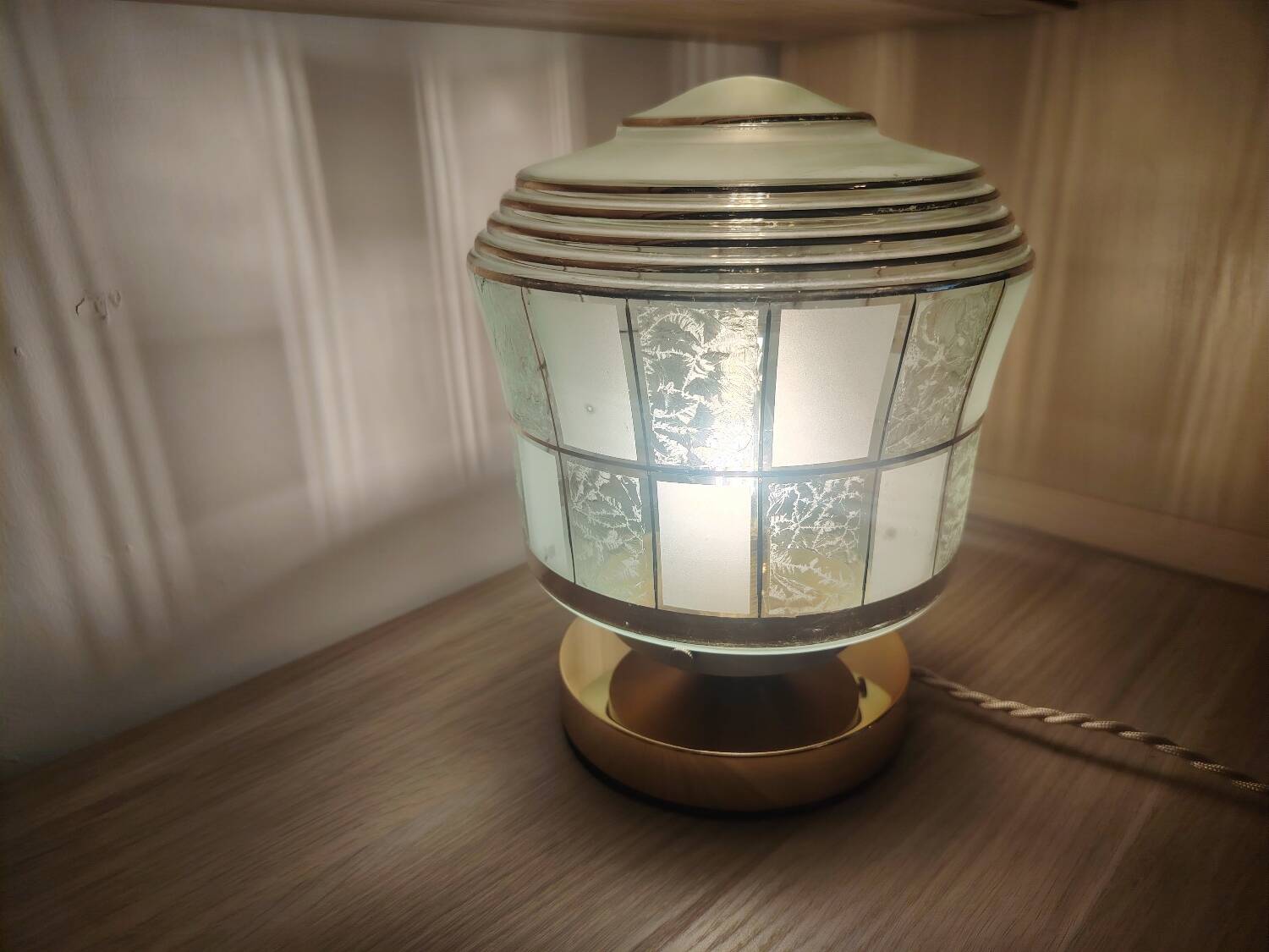 Art Deco glass lamp with touch control