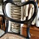 Napoleon III chair in black wood, mother-of-pearl and caning no. 1