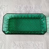 3 Arcoroc bowls in vintage emerald green molded glass