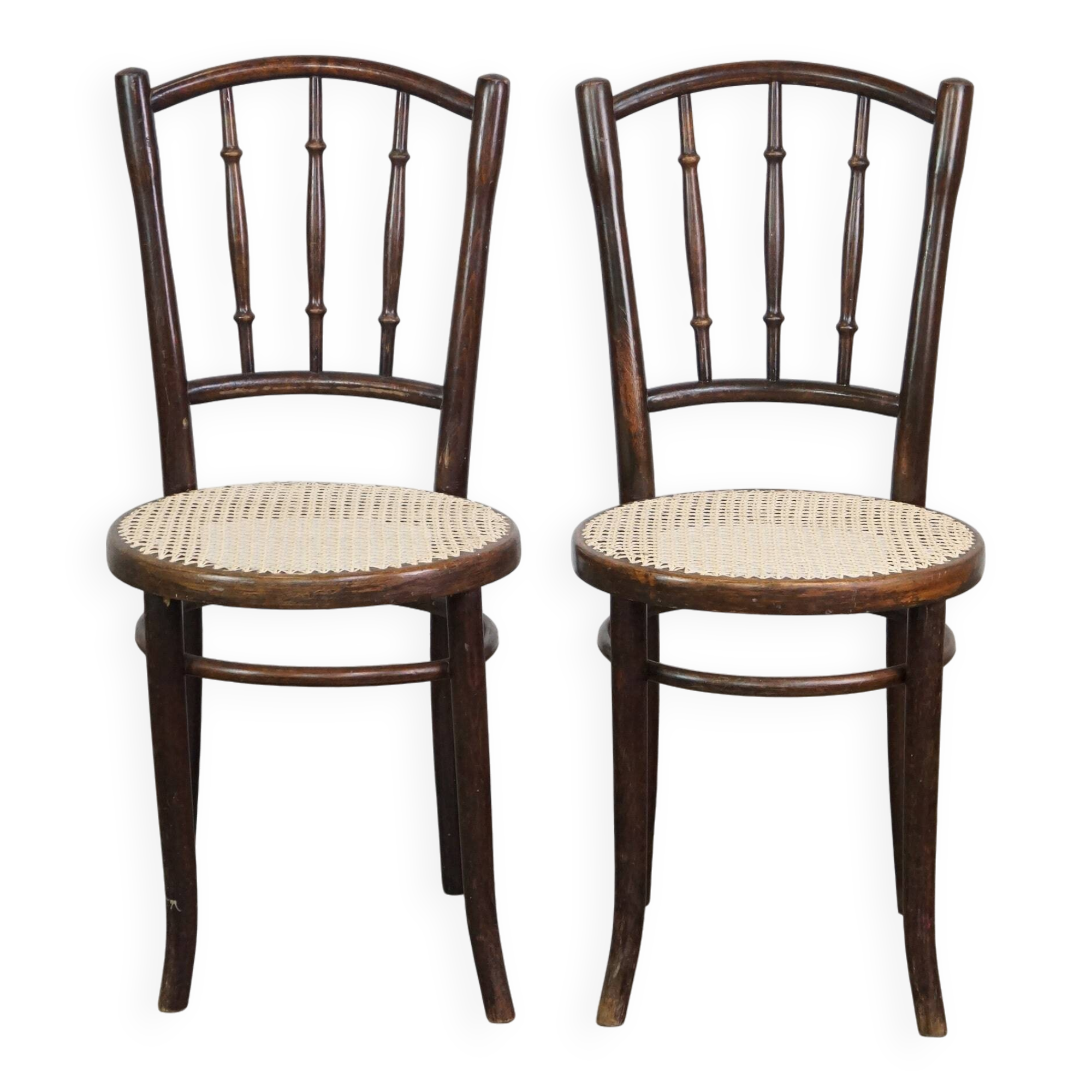 Set of 2 original vintage Thonet bistro design chairs