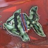 Ceramic dish for cake or other presentation with “Fish” motifs