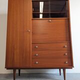 Armoire vitrine et secrétaire en palissandre années 50/60