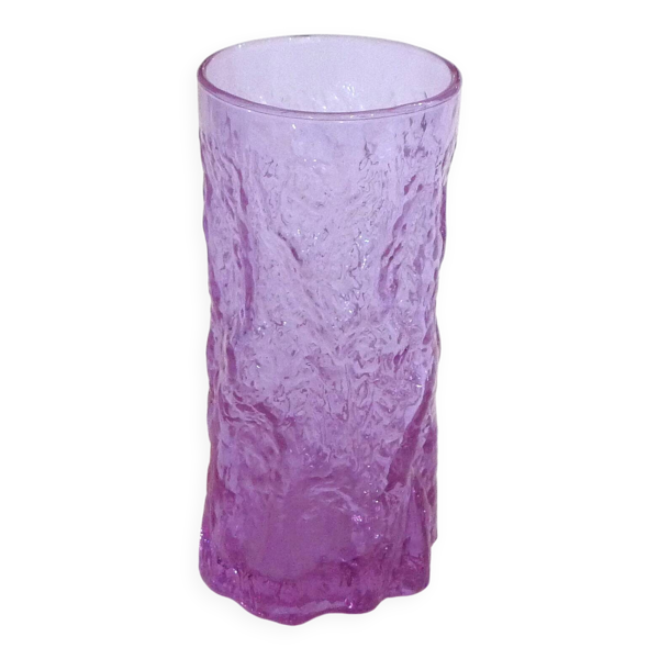 Vase gobelet Ecorce en verre mauve 1960'