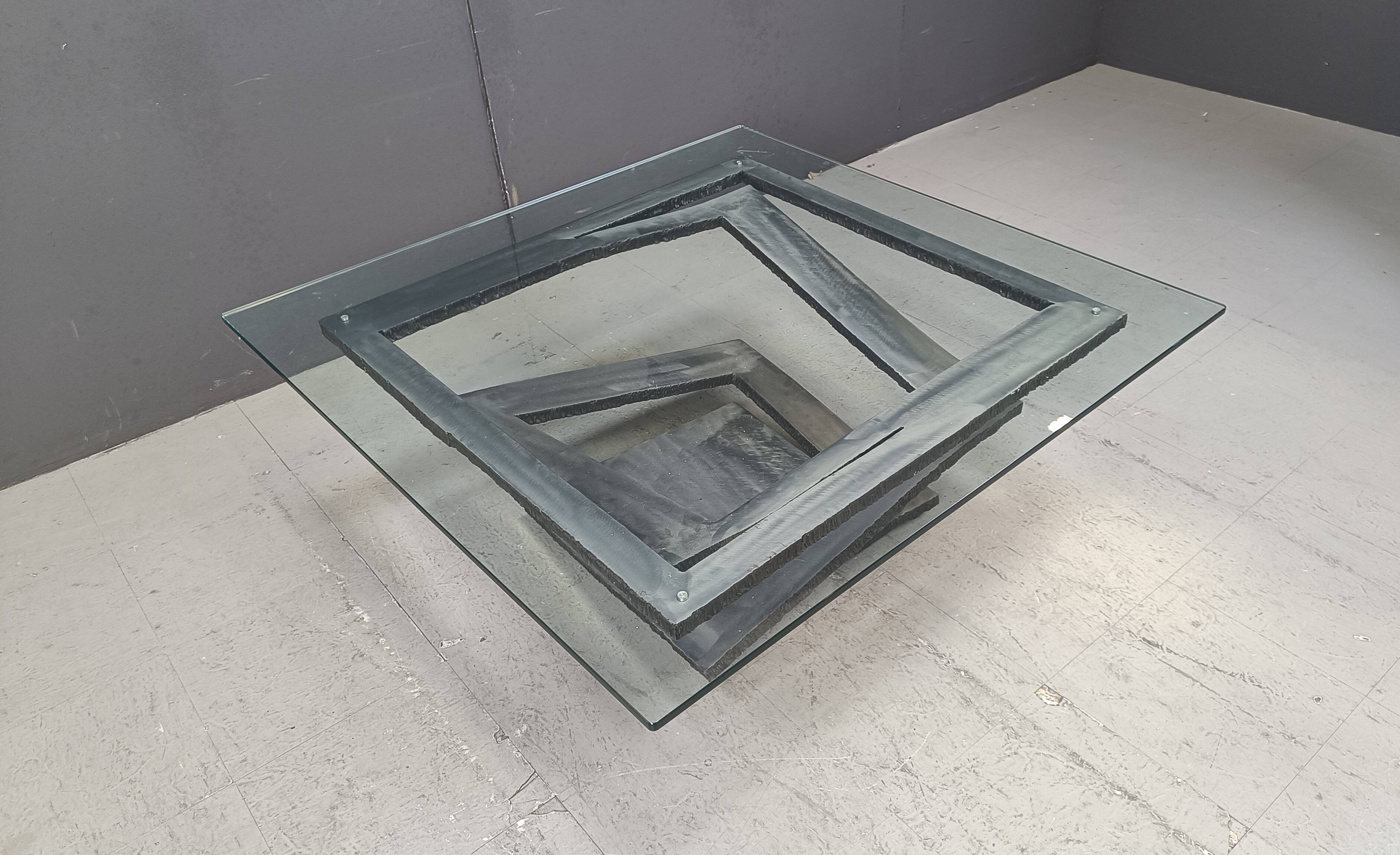 Fleur de Fer coffee table by Maurice Barilone, 1980s