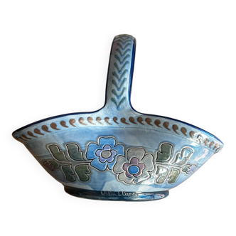 Glazed ceramic basket signed Vila Clara