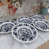 Lot de 5 assiettes creuses en porcelaine Crown Clarence Made in England