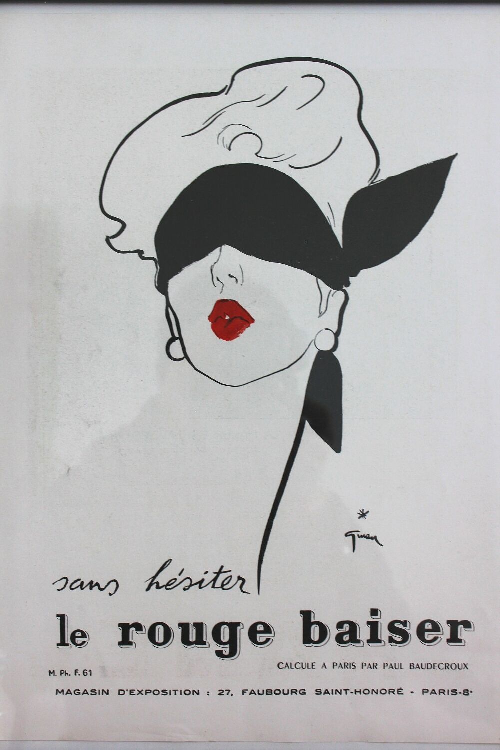 Original vintage poster advertising red kiss Oatmeal - 1950s - 30x40cm