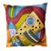 Hand-embroidered silk cushion cover, abstract pattern 45x45 cm