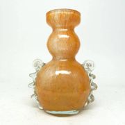 Postmodernism vase, orange glass, Łysa Góra Glassworks, Poland, 1970s