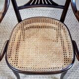 Fischel Jugendstil bistro armchair in curved wood, Thonet period