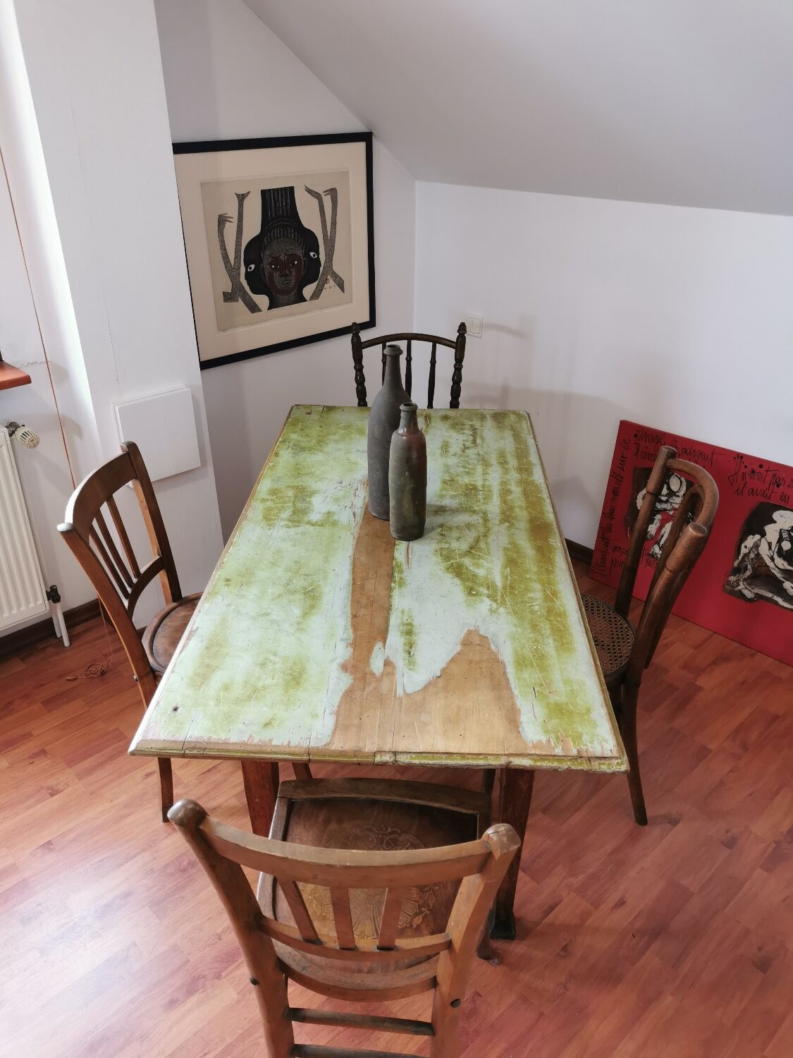 Set table and chairs bistro antique