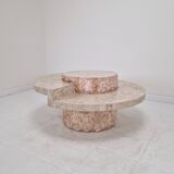 Round Mactan or Fossil Stone Coffee Table by Magnussen Ponte, 1980s
