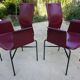 Ross Littell pour fauteuils Matteo Grassi en cuir Bordeaux et acier, ensemble de 2