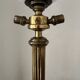 Neoclassical torchère floor lamp in brass and opaline - 1950s/60s
