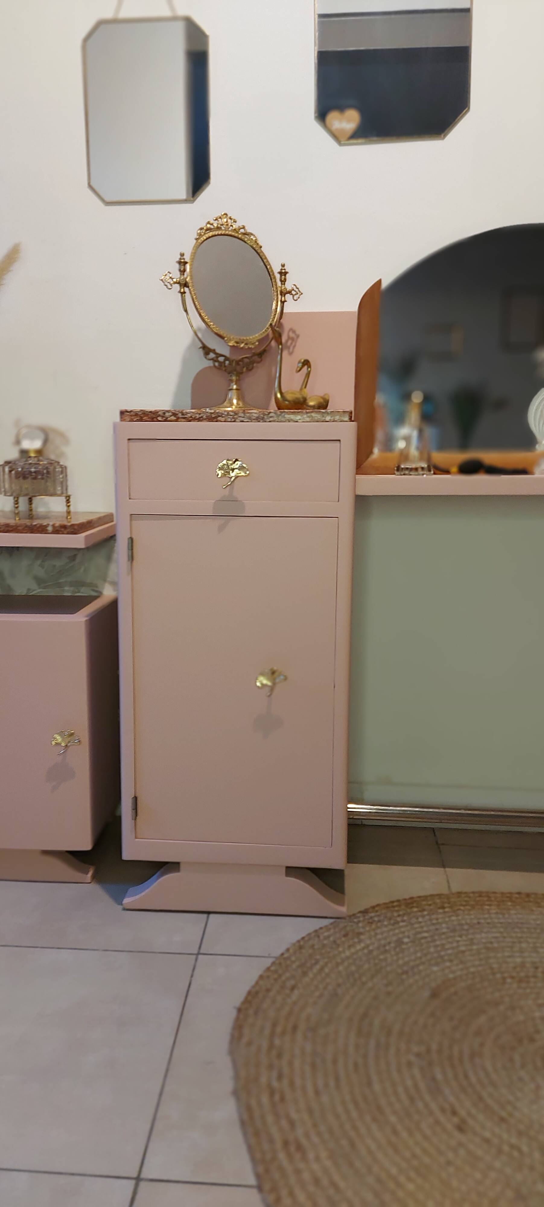 Art Deco dressing table / bedside table set