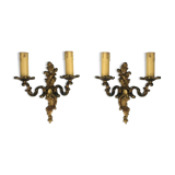 Pair of gold brass sconces