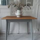 Desserte vintage vert de gris plateau en bois