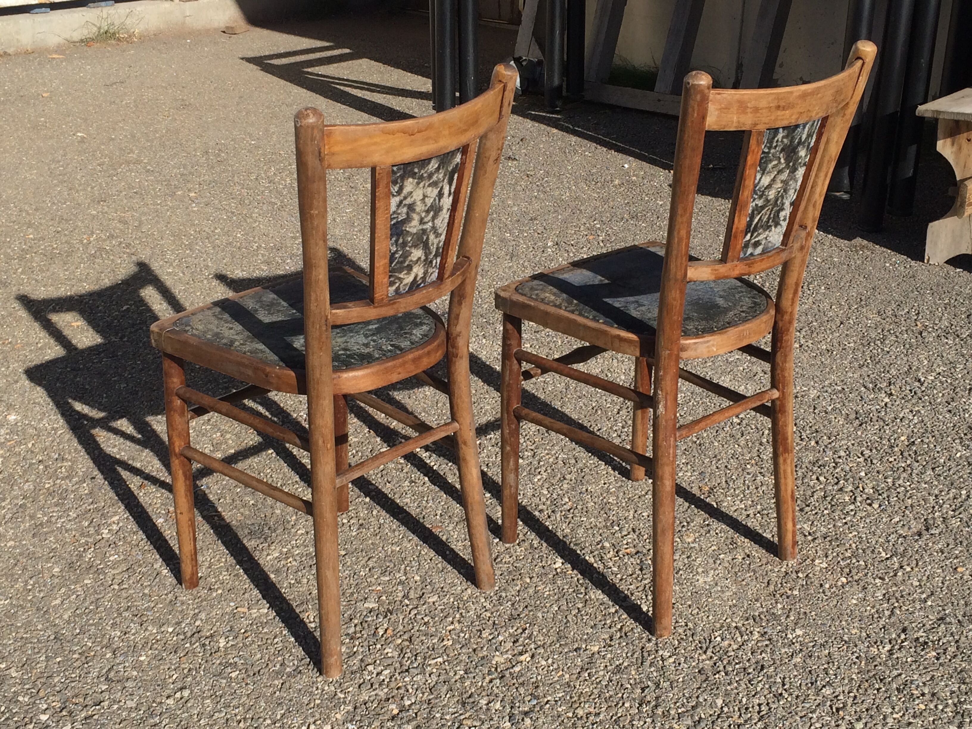 Pair of baumann wooden bistro chairs circa 1905