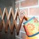 Accordion scandinavian teak wall lights