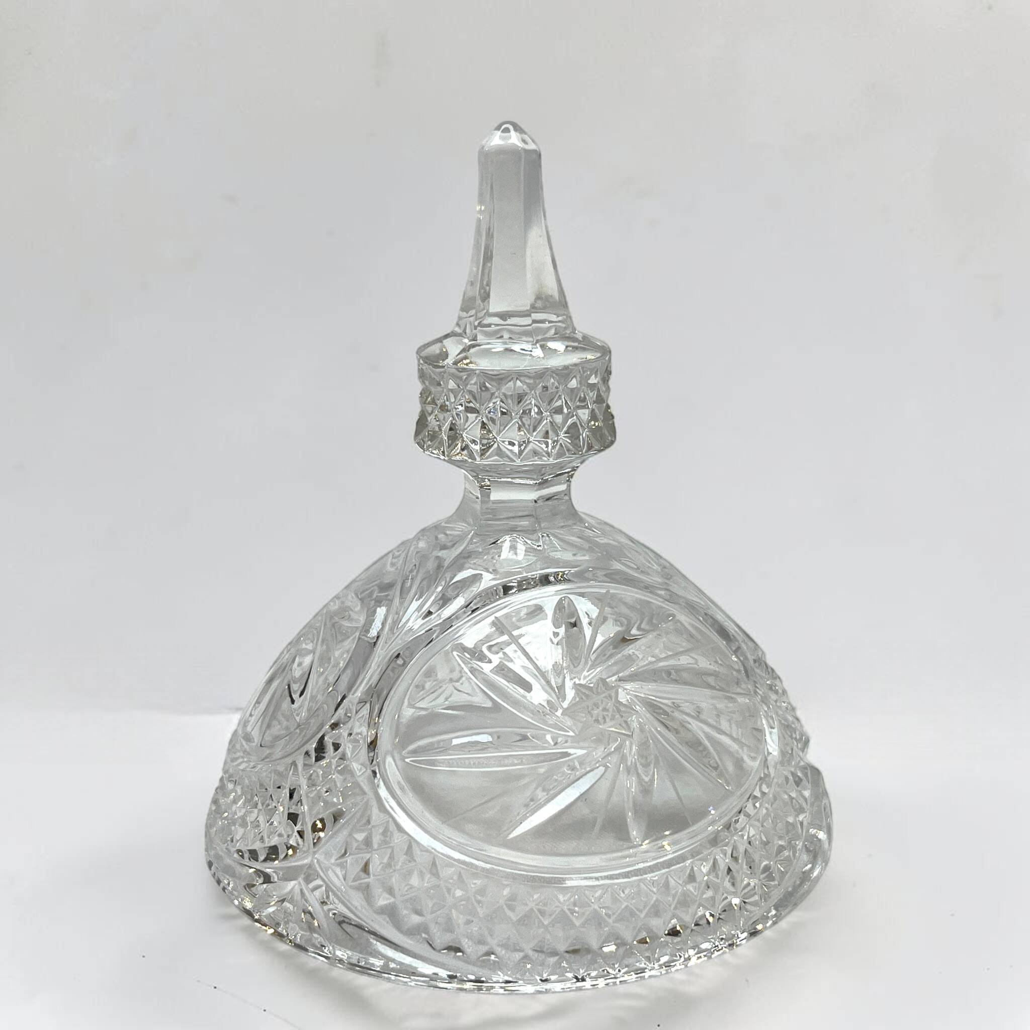 cut crystal sugar bowl with lid Pinwheel pattern crystal sweet jar