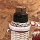 Old Lady Jeanne Glass Bottle + Vintage Braided Scoubidou #A967