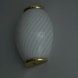 1980s Murano wall lights - Italian design - Swirled glass and brass