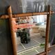 Old wood mirror turned bamboo style