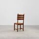 1960s Belgian Mid-Century Chair in Oak and Wicker, Brutalist Style
