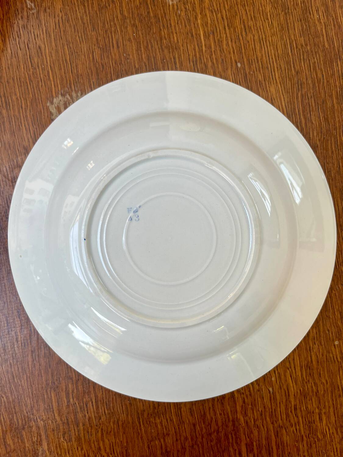 Set of 4 antique soup plates – burgundy floral decoration Badonvill