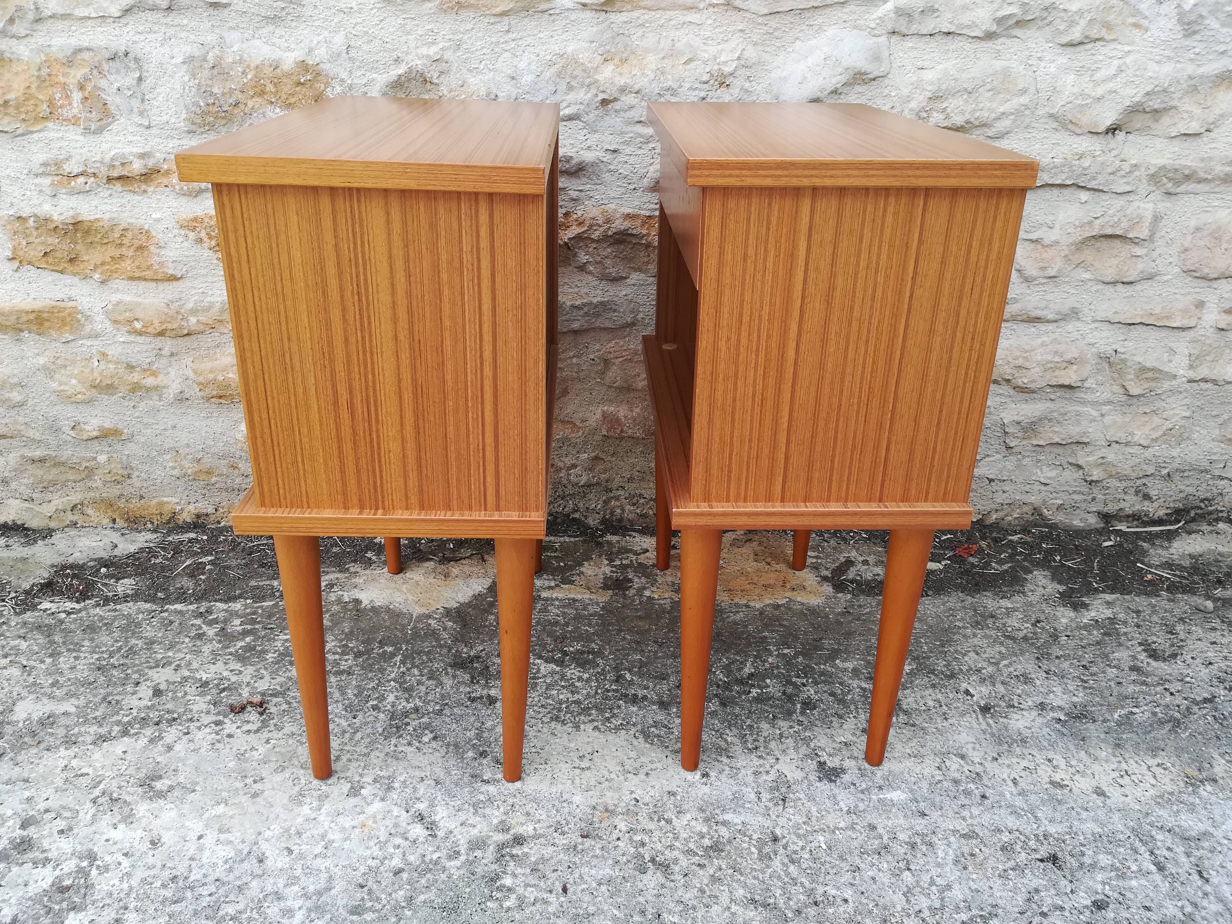 Teak bedside tables