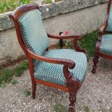 Pair of antique Louis XVI mahogany armchairs from the 19th century
