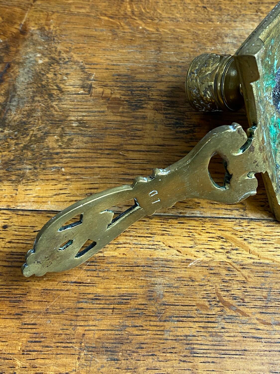 Bronze hand candlestick