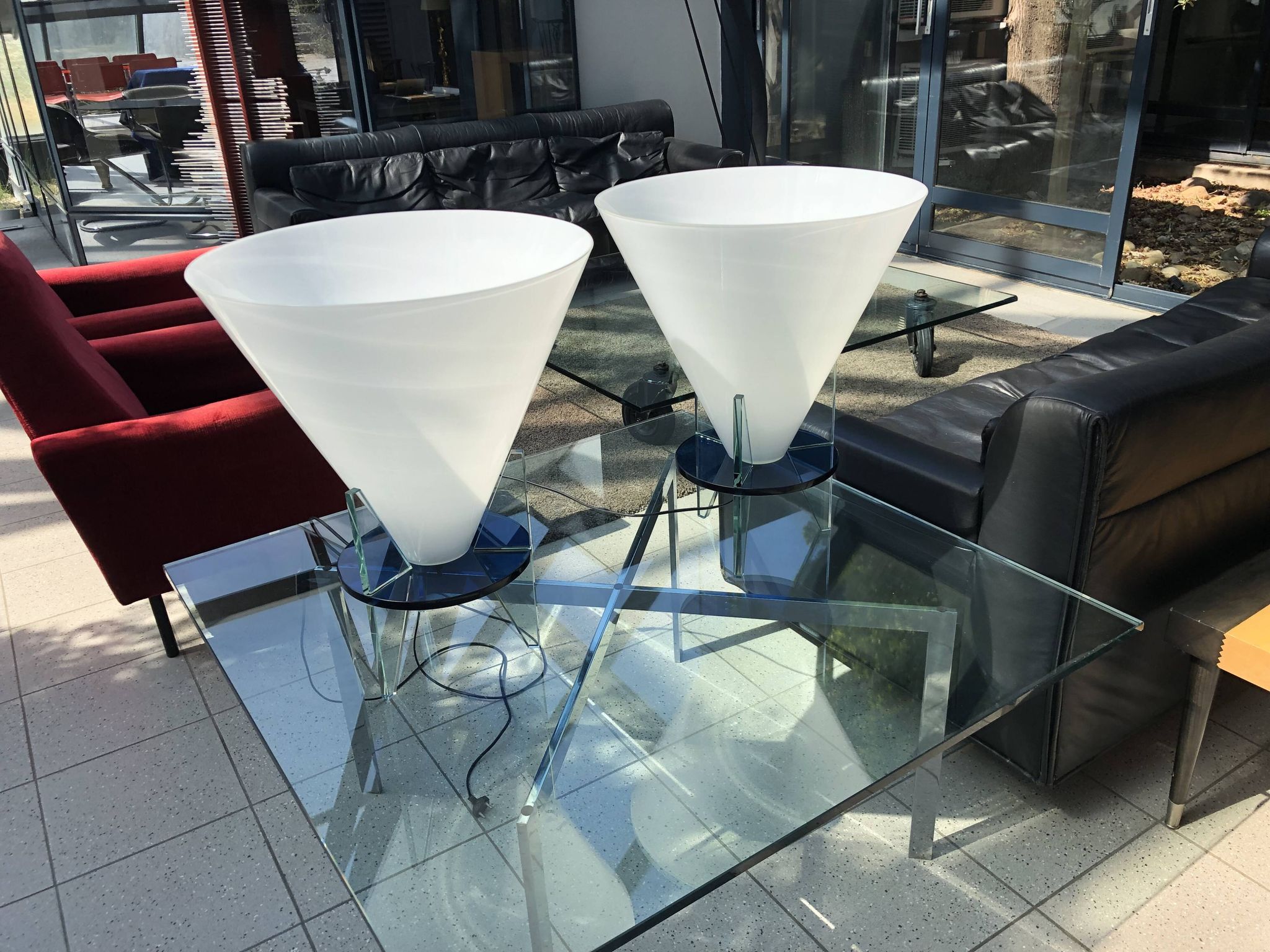 Pair of Otéro model lamps by Rodolfo Dordoni for Fontana Arte, 1986