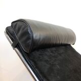 Leather and Chrome Chaise Lounge