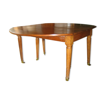 Table Directoire noyer 5 allonges