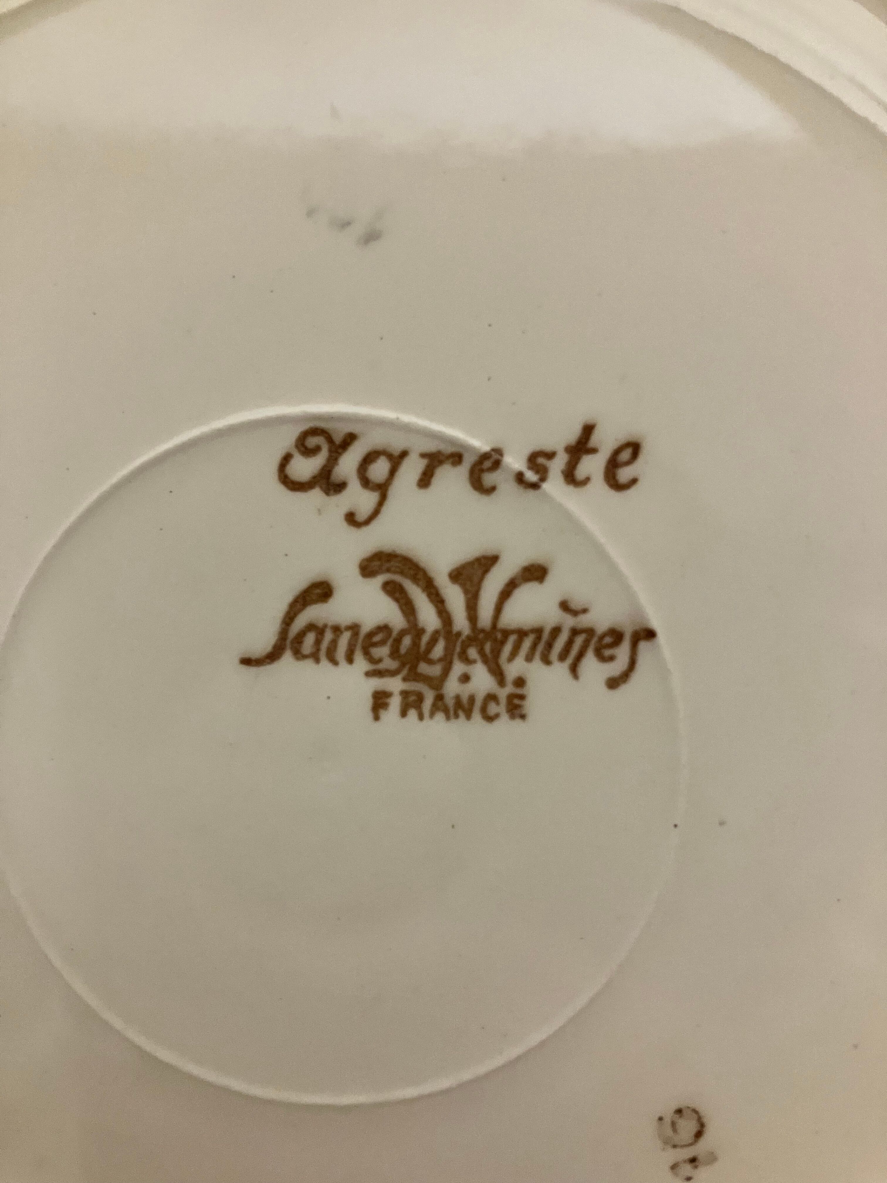 Set of 4 flat plates Sarreguemines service Agreste