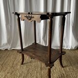 Elegant Art Nouveau side table in walnut, France early 20th century.