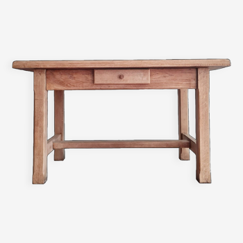 Solid oak farm table - 1 drawer