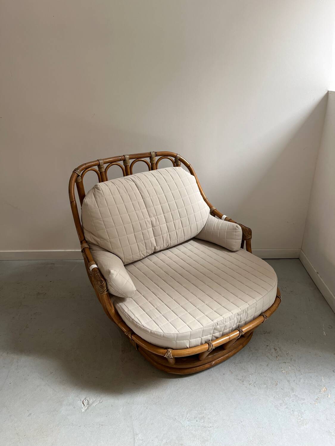 Pair of Roche Bobois rattan armchairs