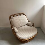 Pair of Roche Bobois rattan armchairs