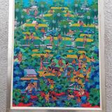 Gouache on framed canvas, Indonesia (school) 87 cm x 67 cm