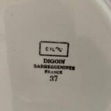 6 Digoin Sarreguemines Adele dinner plates 1940s 1950s